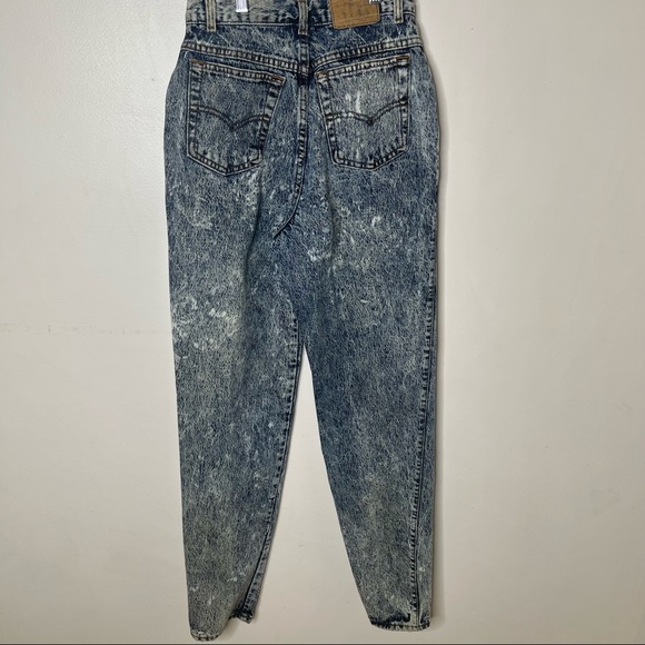 VINTAGE LEVI’S 80’s USA Made Denim Acid Wash Distressed Size 10 Jeans - Picture 11 of 13